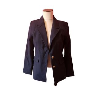 Saint & Sofia NWT Navy With Gold Button Embelishment Women's Blazer